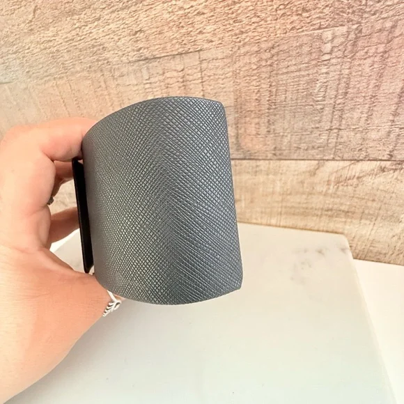 Prada Black Textured Leather Eyewear Case